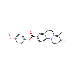 COc1ccc(OC(=O)c2ccc3c(c2)CCC2=C(C)C(=O)CCN23)cc1 ZINC000028358963