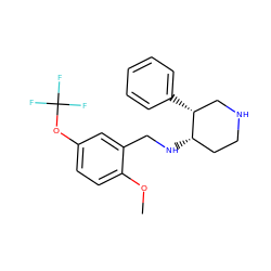 COc1ccc(OC(F)(F)F)cc1CN[C@H]1CCNC[C@H]1c1ccccc1 ZINC000073196392