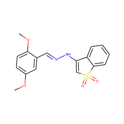 COc1ccc(OC)c(/C=N/NC2=CS(=O)(=O)c3ccccc32)c1 ZINC000043120377