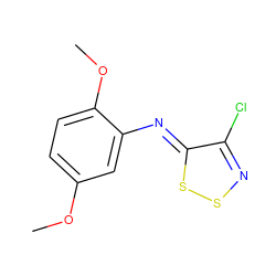 COc1ccc(OC)c(/N=c2\ssnc2Cl)c1 ZINC000012419828