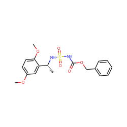 COc1ccc(OC)c([C@@H](C)NS(=O)(=O)NC(=O)OCc2ccccc2)c1 ZINC000473129043