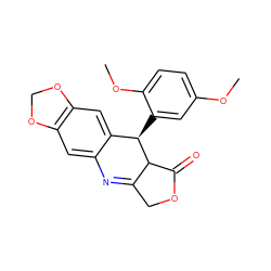 COc1ccc(OC)c([C@@H]2c3cc4c(cc3N=C3COC(=O)C32)OCO4)c1 ZINC000101930484