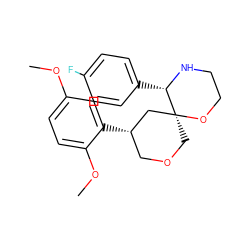 COc1ccc(OC)c([C@H]2COC[C@@]3(C2)OCCN[C@H]3c2ccc(F)cc2)c1 ZINC000026507384