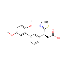 COc1ccc(OC)c(-c2cccc([C@H](CC(=O)O)c3nccs3)c2)c1 ZINC001772645776