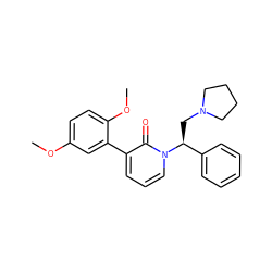 COc1ccc(OC)c(-c2cccn([C@@H](CN3CCCC3)c3ccccc3)c2=O)c1 ZINC000013436675