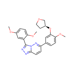 COc1ccc(OC)c(-c2nnc3ccc(-c4ccc(OC)c(O[C@H]5CCOC5)c4)nn23)c1 ZINC000013831804