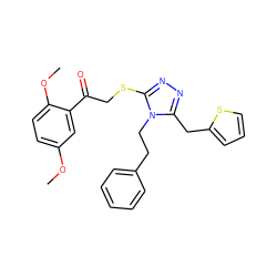 COc1ccc(OC)c(C(=O)CSc2nnc(Cc3cccs3)n2CCc2ccccc2)c1 ZINC000003363060