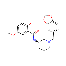 COc1ccc(OC)c(C(=O)N[C@@H]2CCCN(Cc3ccc4c(c3)OCO4)C2)c1 ZINC000028456871