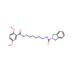 COc1ccc(OC)c(C(=O)NCCCCCCNC(=O)N2Cc3ccccc3C2)c1 ZINC000166573613