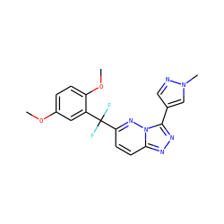 COc1ccc(OC)c(C(F)(F)c2ccc3nnc(-c4cnn(C)c4)n3n2)c1 ZINC000299832017