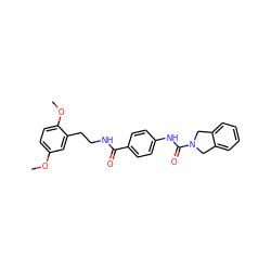 COc1ccc(OC)c(CCNC(=O)c2ccc(NC(=O)N3Cc4ccccc4C3)cc2)c1 ZINC000166968430