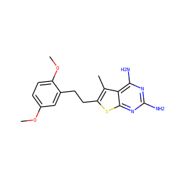 COc1ccc(OC)c(CCc2sc3nc(N)nc(N)c3c2C)c1 ZINC000005891575