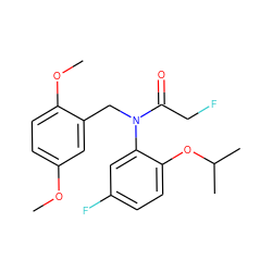 COc1ccc(OC)c(CN(C(=O)CF)c2cc(F)ccc2OC(C)C)c1 ZINC000084689971