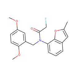 COc1ccc(OC)c(CN(C(=O)CF)c2cccc3cc(C)oc23)c1 ZINC000084689776