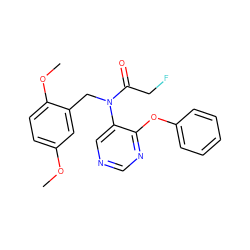 COc1ccc(OC)c(CN(C(=O)CF)c2cncnc2Oc2ccccc2)c1 ZINC000084605530