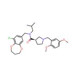 COc1ccc(OC)c(CN2CC[C@@H](C(=O)N(Cc3cc(Cl)c4c(c3)OCCCO4)CC(C)C)C2)c1 ZINC000114100214