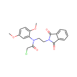 COc1ccc(OC)c(N(CCN2C(=O)c3ccccc3C2=O)C(=O)CCl)c1 ZINC000001753225