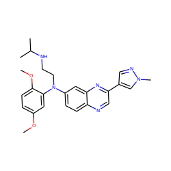 COc1ccc(OC)c(N(CCNC(C)C)c2ccc3ncc(-c4cnn(C)c4)nc3c2)c1 ZINC000199821746