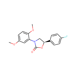 COc1ccc(OC)c(N2C[C@@H](c3ccc(F)cc3)OC2=O)c1 ZINC001772601097