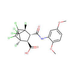 COc1ccc(OC)c(NC(=O)[C@@H]2[C@@H](C(=O)O)[C@@]3(Cl)C(Cl)=C(Cl)[C@@]2(Cl)C3(Cl)Cl)c1 ZINC000169301751