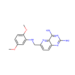 COc1ccc(OC)c(NCc2ccc3nc(N)nc(N)c3n2)c1 ZINC000003814858