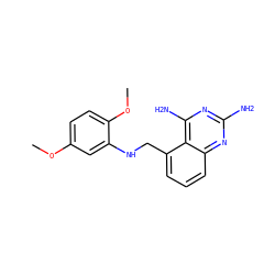 COc1ccc(OC)c(NCc2cccc3nc(N)nc(N)c23)c1 ZINC000013740536