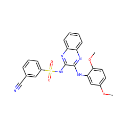 COc1ccc(OC)c(Nc2nc3ccccc3nc2NS(=O)(=O)c2cccc(C#N)c2)c1 ZINC000034892193