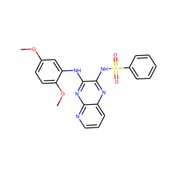 COc1ccc(OC)c(Nc2nc3ncccc3nc2NS(=O)(=O)c2ccccc2)c1 ZINC000034891447