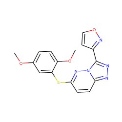 COc1ccc(OC)c(Sc2ccc3nnc(-c4ccon4)n3n2)c1 ZINC000299827497