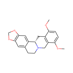 COc1ccc(OC)c2c1C[C@H]1c3cc4c(cc3CCN1C2)OCO4 ZINC000142127205