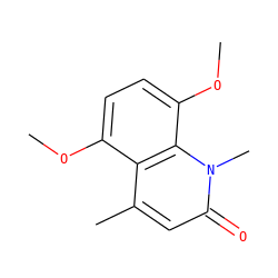 COc1ccc(OC)c2c1c(C)cc(=O)n2C ZINC000001423886