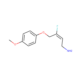 COc1ccc(OC/C(F)=C\CN)cc1 ZINC000084652313