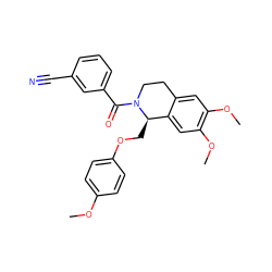 COc1ccc(OC[C@@H]2c3cc(OC)c(OC)cc3CCN2C(=O)c2cccc(C#N)c2)cc1 ZINC000060162221