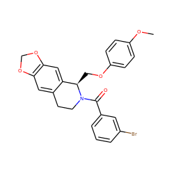 COc1ccc(OC[C@@H]2c3cc4c(cc3CCN2C(=O)c2cccc(Br)c2)OCO4)cc1 ZINC000096271937