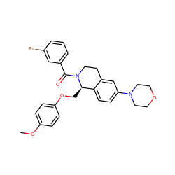 COc1ccc(OC[C@@H]2c3ccc(N4CCOCC4)cc3CCN2C(=O)c2cccc(Br)c2)cc1 ZINC001772573763