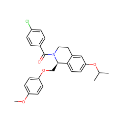 COc1ccc(OC[C@@H]2c3ccc(OC(C)C)cc3CCN2C(=O)c2ccc(Cl)cc2)cc1 ZINC001772612019