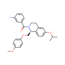 COc1ccc(OC[C@@H]2c3ccc(OC(C)C)cc3CCN2C(=O)c2cccc(I)c2)cc1 ZINC001772626411