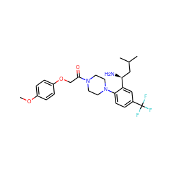 COc1ccc(OCC(=O)N2CCN(c3ccc(C(F)(F)F)cc3[C@@H](N)CC(C)C)CC2)cc1 ZINC000036285617