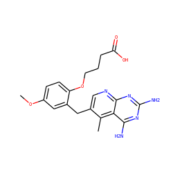 COc1ccc(OCCCC(=O)O)c(Cc2cnc3nc(N)nc(N)c3c2C)c1 ZINC000013646370