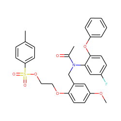 COc1ccc(OCCOS(=O)(=O)c2ccc(C)cc2)c(CN(C(C)=O)c2cc(F)ccc2Oc2ccccc2)c1 ZINC000026294617