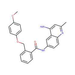 COc1ccc(OCc2ccccc2C(=O)Nc2ccc3nc(C)cc(N)c3c2)cc1 ZINC000013835521