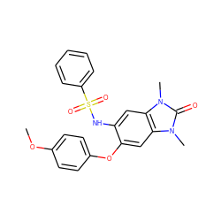 COc1ccc(Oc2cc3c(cc2NS(=O)(=O)c2ccccc2)n(C)c(=O)n3C)cc1 ZINC000046009536