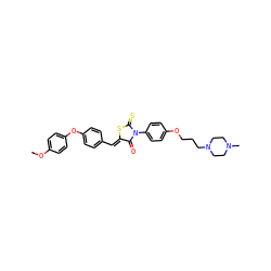 COc1ccc(Oc2ccc(/C=C3\SC(=S)N(c4ccc(OCCCN5CCN(C)CC5)cc4)C3=O)cc2)cc1 ZINC000205105548