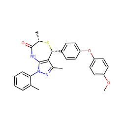 COc1ccc(Oc2ccc([C@H]3S[C@@H](C)C(=O)Nc4c3c(C)nn4-c3ccccc3C)cc2)cc1 ZINC000084652369