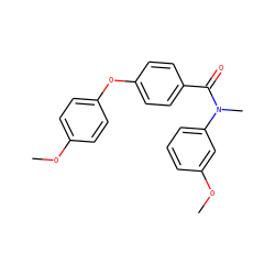 COc1ccc(Oc2ccc(C(=O)N(C)c3cccc(OC)c3)cc2)cc1 ZINC000653785991