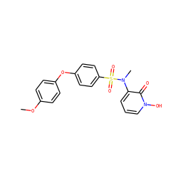 COc1ccc(Oc2ccc(S(=O)(=O)N(C)c3cccn(O)c3=O)cc2)cc1 ZINC000029128667