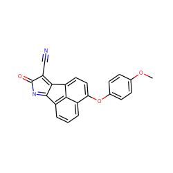 COc1ccc(Oc2ccc3c4c(C#N)c(=O)nc-4c4cccc2c43)cc1 ZINC000066074521