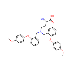 COc1ccc(Oc2ccccc2CN(CC[C@H](N)C(=O)O)Cc2ccccc2Oc2ccc(OC)cc2)cc1 ZINC000653761024