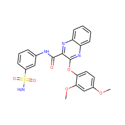 COc1ccc(Oc2nc3ccccc3nc2C(=O)Nc2cccc(S(N)(=O)=O)c2)c(OC)c1 ZINC000143157351