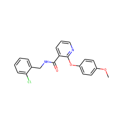 COc1ccc(Oc2ncccc2C(=O)NCc2ccccc2Cl)cc1 ZINC000028464994